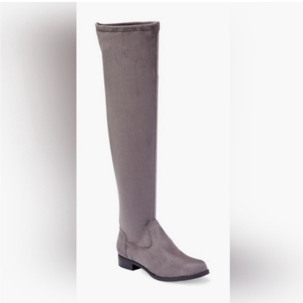 JustFab Stylish Gray Over-the-Knee Boots